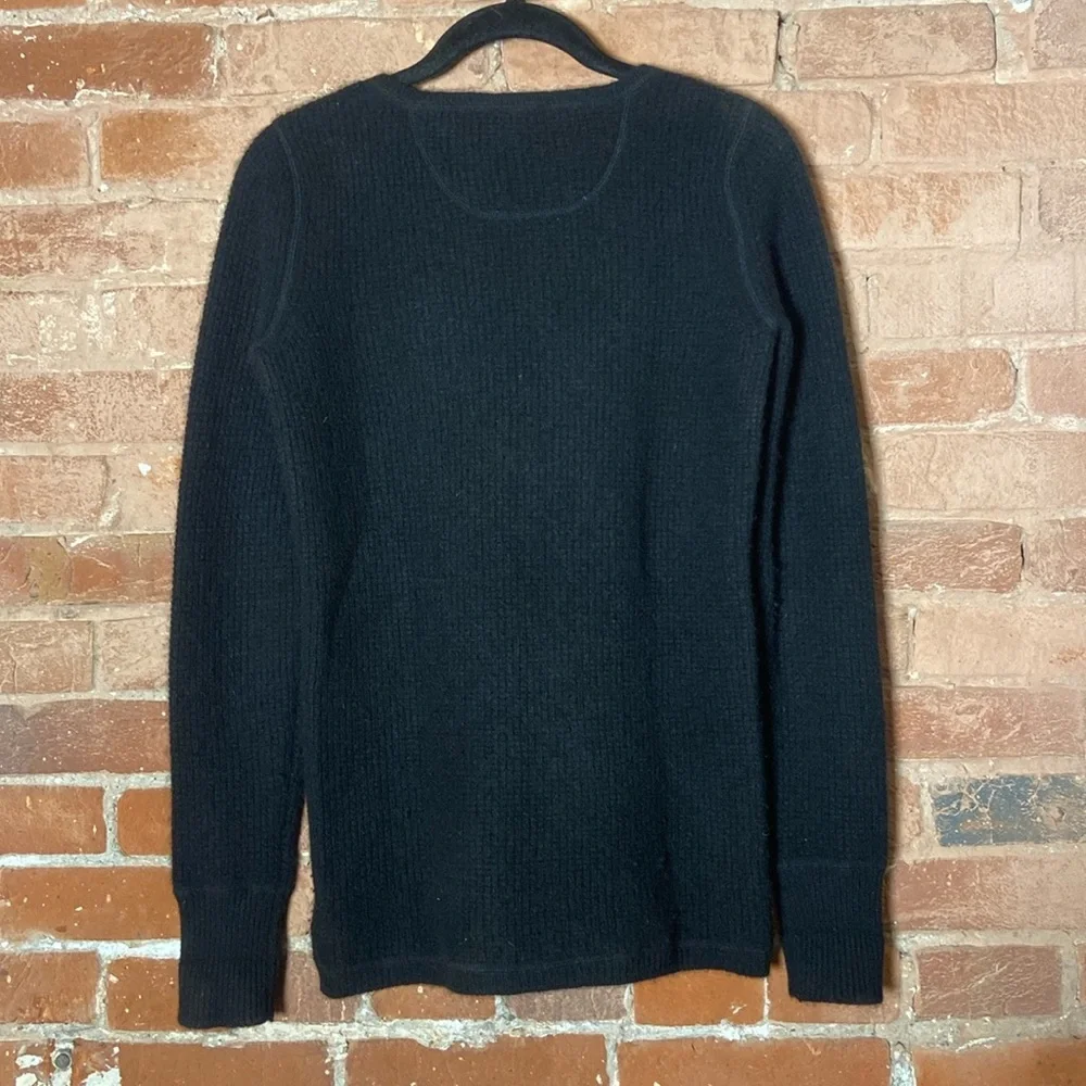 White + Warren Cashmere Waffle Sweatshirt, S - Picture 3 of 8
